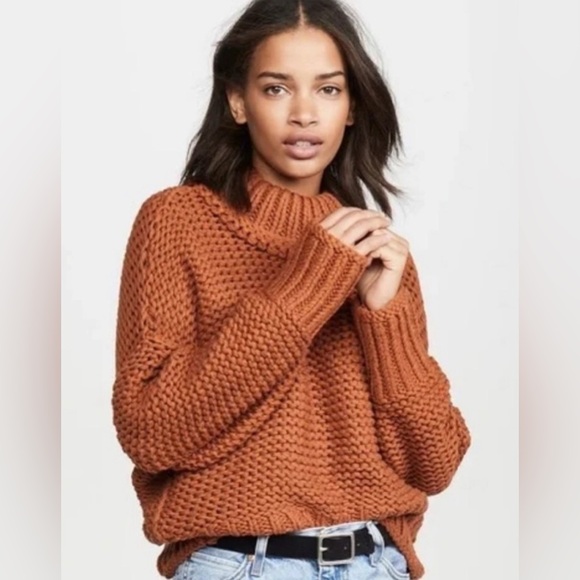 Free People Sweaters - Free People Women’s My Only Sunshine Chunky Knit Ribbed Cropped Sweater Small